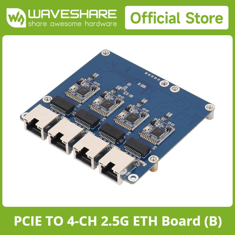 Raspberry Pi 4 - Waveshare PCIe KE 4-Ch Gigabit /