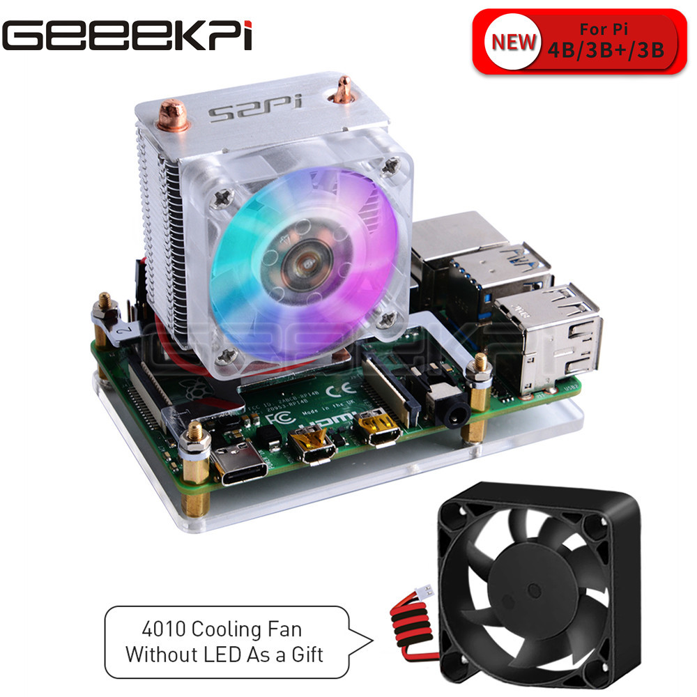 Pi 5 Case - Geeekki Kipas Pendingin Menara Es Hitam