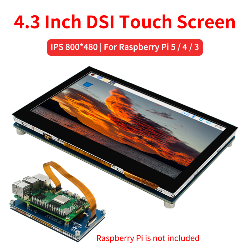 Pi 5 Case - Layar sentuh DSI 4.3 inci untuk
