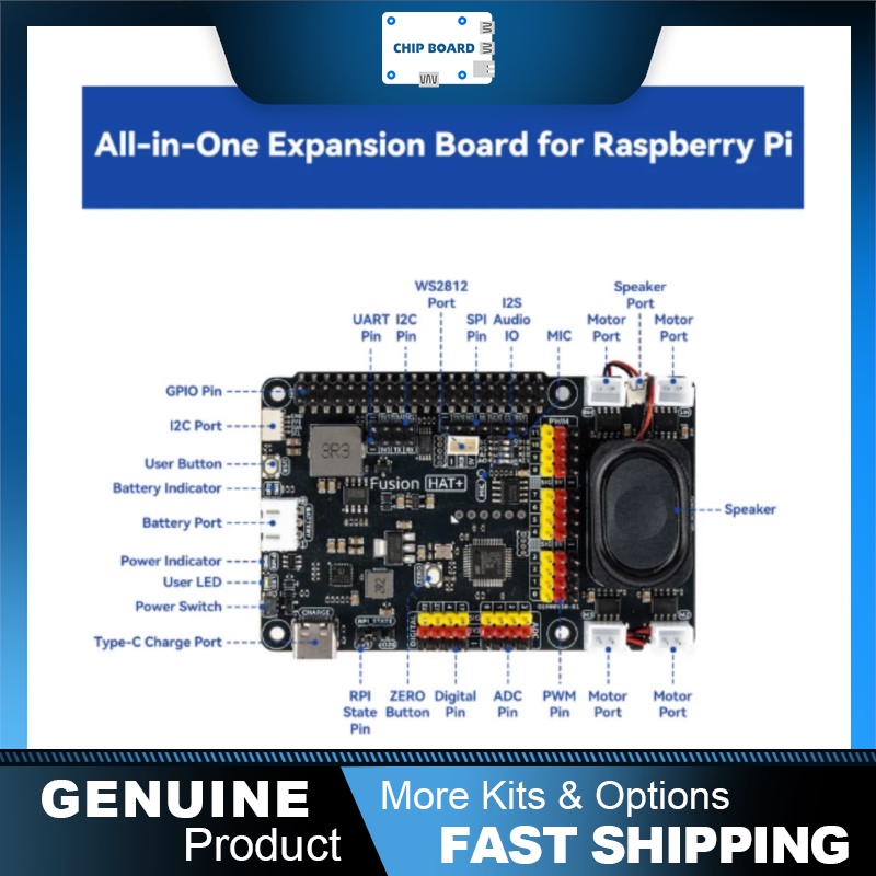 Pi Zero - SunFounder Fusion HAT+: Papan Ekspansi Raspberry