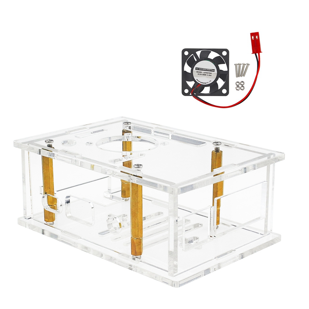Pi 4 Case - ABFN-Casing Akrilik Dengan Kipas Pendingin Untuk