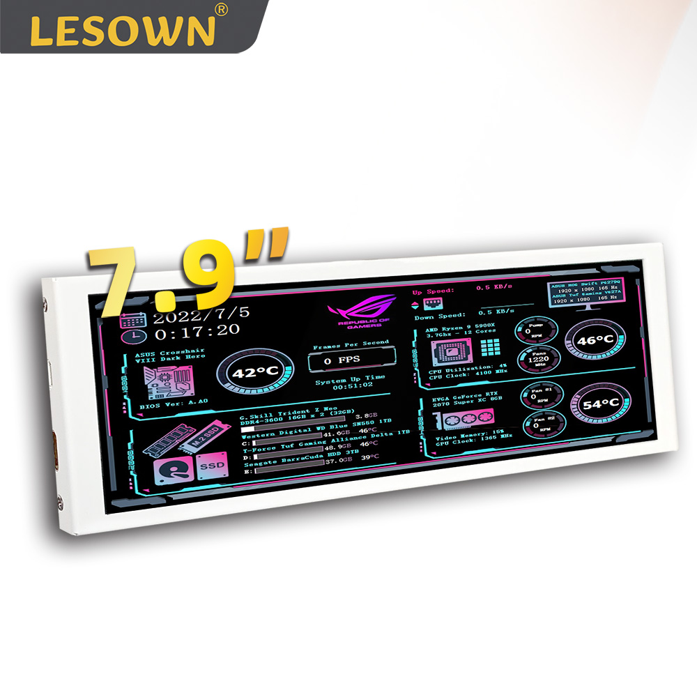 Pi 4 Case - LESOWN Bar Display 7.9 inci LCD