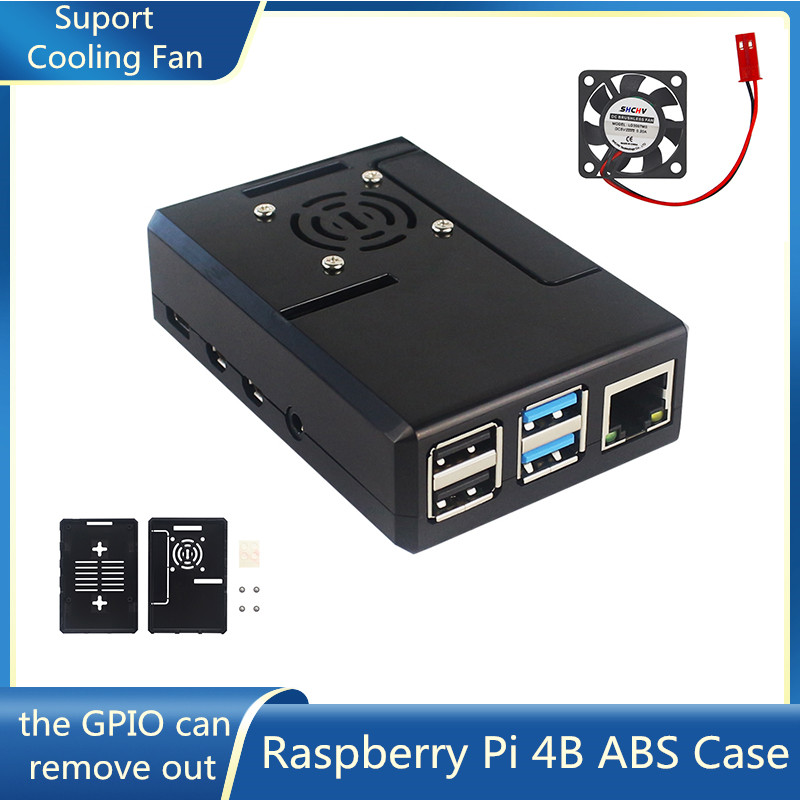 Pi Cooler - Casing ABS Raspberry Pi Hitam, Cangkang