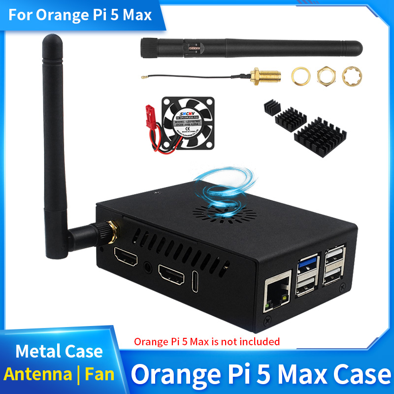 Casing Pi 5 Max oranye dengan  - Pi 5 Case ulasan dan harga