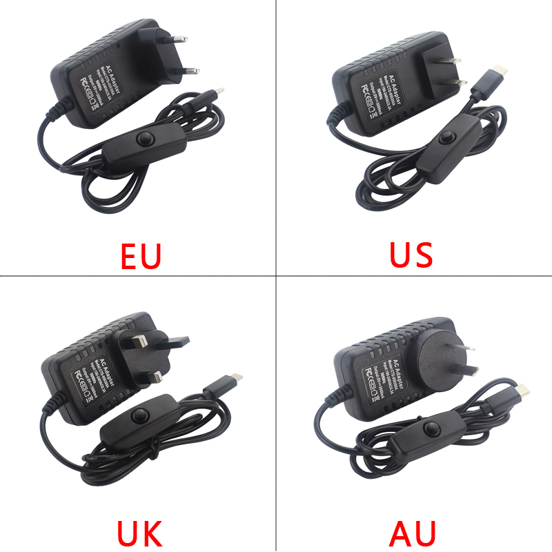 Adaptor daya 5V 3A Raspberry P - Pi Power Supply ulasan dan harga