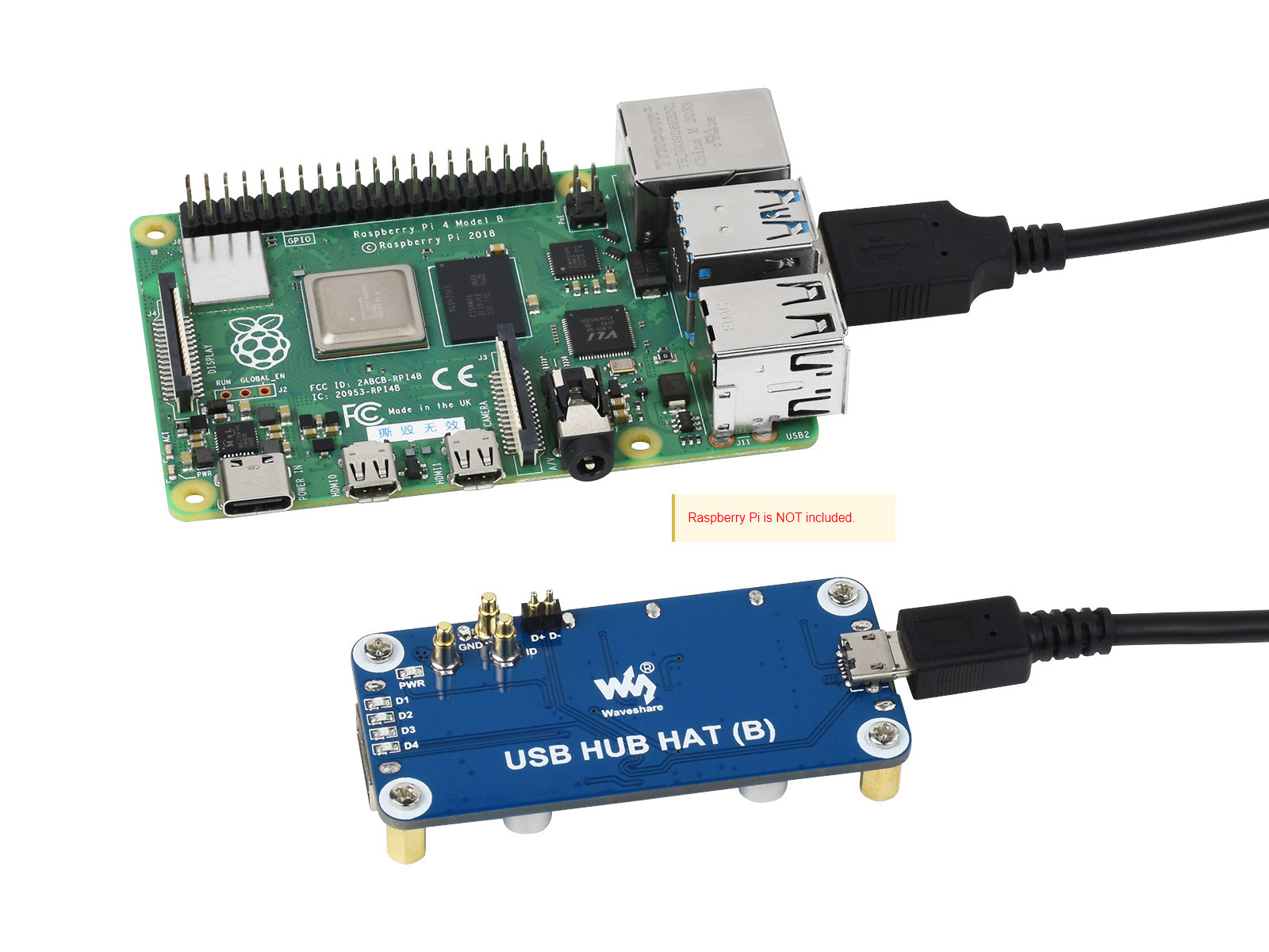 Waveshare USB HUB HAT (B) 4x p - Pi Zero ulasan dan harga