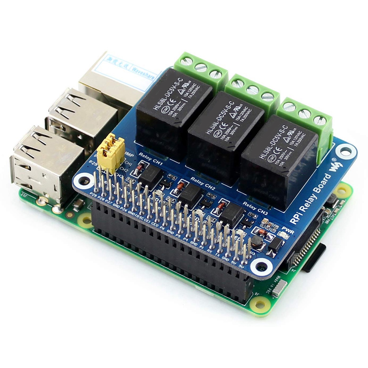 Waveshare 5V 3-Channel Relay M - Pi Zero ulasan dan harga