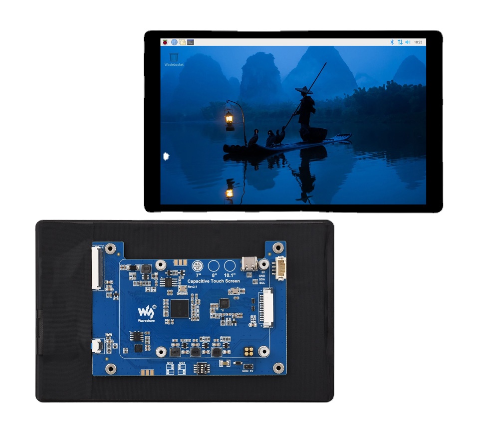 Layar Sentuh Kapasitif Wavesha - Pi Display ulasan dan harga